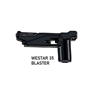 WESTAR 35 BLASTER for Lego Star Wars Minifigures Custom, Accessory BigKidBrix Black  