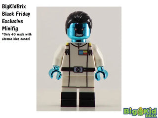 ADMIRAL THRAWN CHROME BLUE Star Wars Custom Printed Lego Minifigure Custom minifigure BigKidBrix   