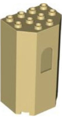 Panel 3x4x6 Turret Wall with Window, Part #30246 Part LEGO® Decent - Tan  