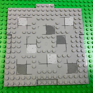 16x16x2/3 Brick Modified Plate (15623pb001) Part LEGO® Light Bluish Gray  