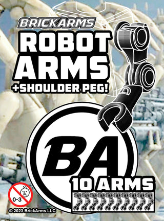 BRICKARMS Robot Arms with Shoulder Peg Pack Accessories Brickarms Black  