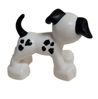 Duplo Dog with Black Eyes, Ears, Nose, Tail, and Spots Pattern, 1396pb05 LEGO® Animals LEGO®   