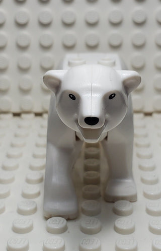 Bear with 2 Studs on Back with Black Eyes and Nose Pattern (Polar Bear), 98295c01pb01 LEGO® Animals LEGO®