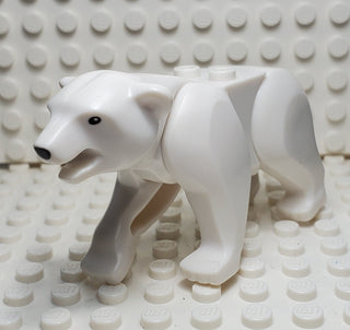 Bear with 2 Studs on Back with Black Eyes and Nose Pattern (Polar Bear), 98295c01pb01 LEGO® Animals LEGO®