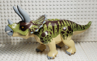 LEGO® Dinosaur Triceratops with Olive Green and Dark Brown Stripes, Tricera04 LEGO® Animals LEGO®   