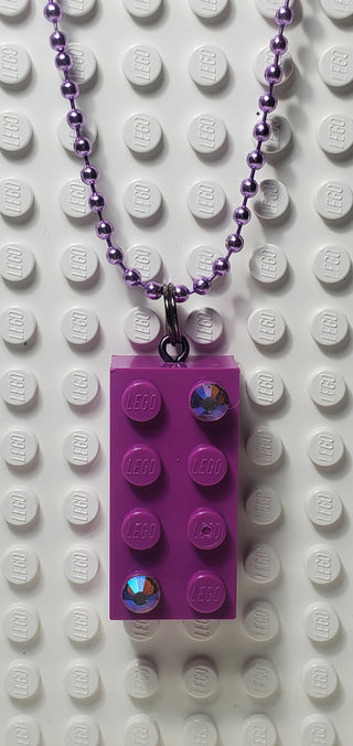 Jeweled Brick Necklace Blings United Brick Co® Dark Purple  