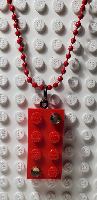 Jeweled Brick Necklace Blings United Brick Co® Red  