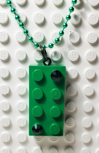 Jeweled Brick Necklace Blings United Brick Co® Green  