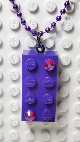 Jeweled Brick Necklace Blings United Brick Co® Purple  