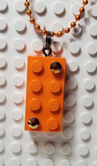 Jeweled Brick Necklace Blings United Brick Co® Orange  