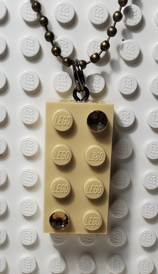 Jeweled Brick Necklace Blings United Brick Co® Tan  