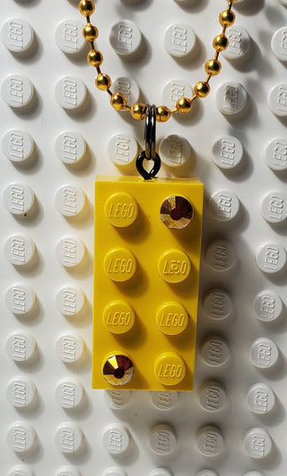 Jeweled Brick Necklace Blings United Brick Co® Yellow  