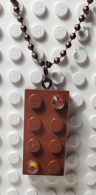 Jeweled Brick Necklace Blings United Brick Co® Brown  