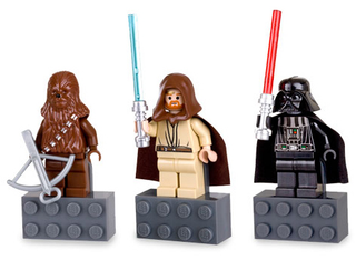 Magnet Set, Minifigures SW (3) - Chewbacca, Darth Vader, Obi-Wan Kenobi - w/2 x 4 Brick Bases pack Building Kit LEGO®   