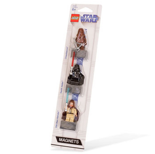 Magnet Set, Minifigures SW (3) - Chewbacca, Darth Vader, Obi-Wan Kenobi - w/2 x 4 Brick Bases pack Building Kit LEGO®   