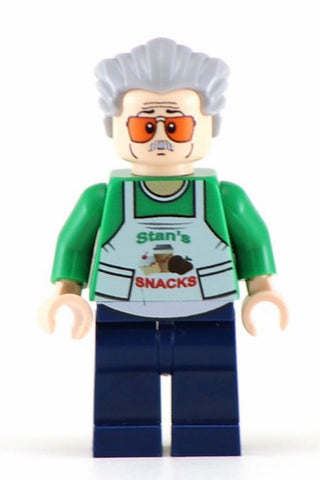 STAN LEE Stan's Snacks Custom Printed & Inspired Lego Marvel Minifigure Custom minifigure BigKidBrix   