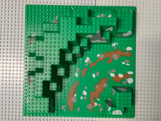 32x32 Raised Baseplate Canyon w/ Brown Dirt and Gray Rocks Pattern 6024px4 LEGO® Part LEGO®   