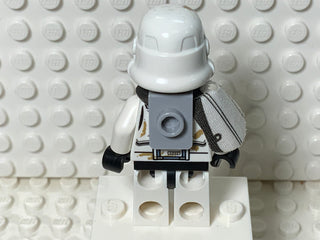 Sandtrooper - White Pauldron, Survival Backpack, Dirt Stains, Balaclava Head Print and Helmet with Dotted Mouth Pattern, sw0383 Minifigure LEGO®   