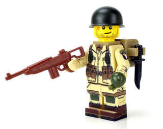 WWII U.S. Army 101st Airborne Paratrooper, BB1 Custom minifigure Battle Brick   