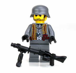 German WWII MG Gunner Custom Minifigure, BB17 Custom minifigure Battle Brick   