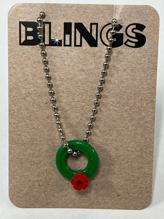 Holiday Christmas Wreath Necklace Blings United Brick Co®   