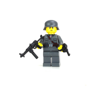 WWII German Soldier MP40 Custom Minifigure, BB22 Custom minifigure Battle Brick   