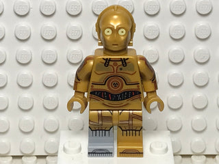 C-3PO - Molded Light Bluish Gray Right Foot, Printed Arms, sw1209 Minifigure LEGO®   