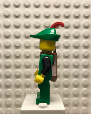 Forestman, Black, Green Hat, Red Feather, Quiver, cas321 Minifigure LEGO®   