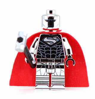 STEEL CHROME Superman Custom Printed & Inspired Lego DC Minifigure Custom minifigure BigKidBrix   