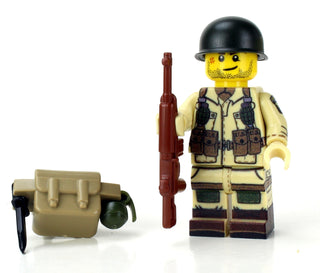 WWII U.S. Army 101st Airborne Paratrooper, BB1 Custom minifigure Battle Brick   