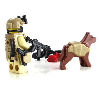 Eod Explosive Ordnance Disposal Specialist Minifigure + K9, BB14 Custom minifigure Battle Brick   