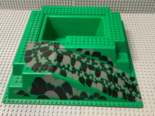 32x32 Raised Baseplate W/ Ramp & Pit, Rocks Black/Gray Pattern 2552px5 LEGO® Part LEGO®   