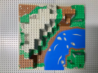 32x32 Raised Baseplate Canyon w/ Brown/Green Mountain, River Rapids Pattern 6024px5 LEGO® Part LEGO®   