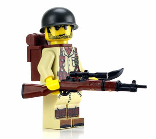 WWII US Army Solider with M1 Garand Custom Minifigure Custom minifigure Battle Brick   