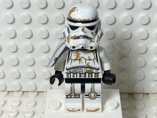 Sandtrooper - White Pauldron, Survival Backpack, Dirt Stains, Balaclava Head Print and Helmet with Dotted Mouth Pattern, sw0383 Minifigure LEGO®   