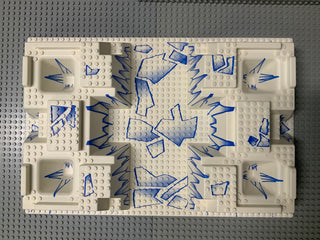 32x48 Raised Baseplate w/ 4 Corner Pits Arctic Blue Ice Pattern 30271px6 LEGO® Part LEGO®   