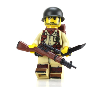 WWII US Army Solider with M1 Garand Custom Minifigure Custom minifigure Battle Brick   