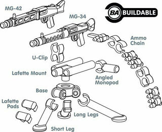 BRICKARMS GERMAN MG Tripod with MG-34 & MG-42 Accessories Brickarms   